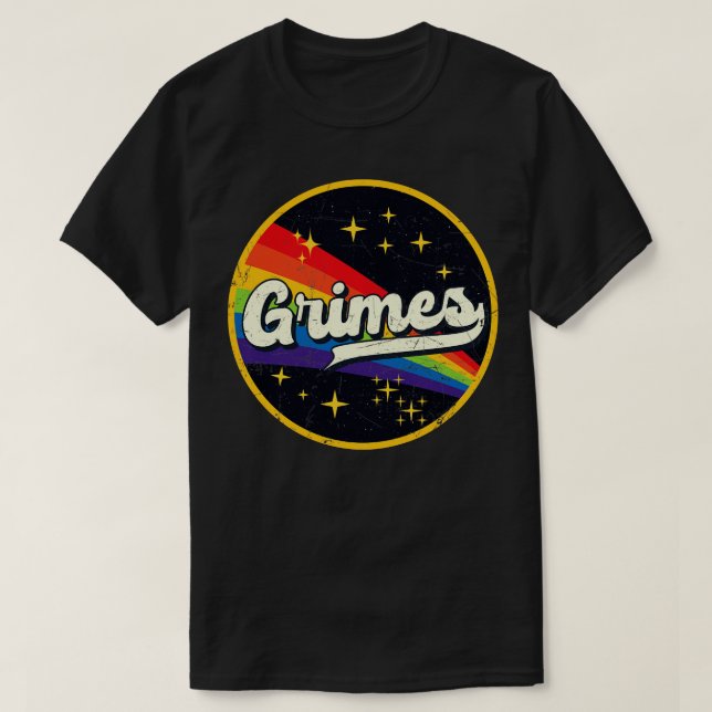 Grimes Rainbow In Space Vintage GrungeStyle T-Shirt (Design Front)