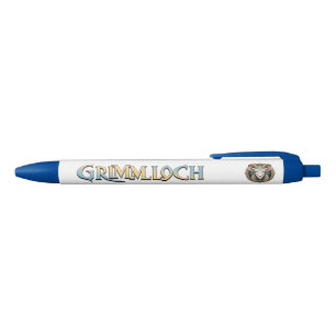 Grimmloch Goat Emblem Fantasy RPG Blue Ink Pen