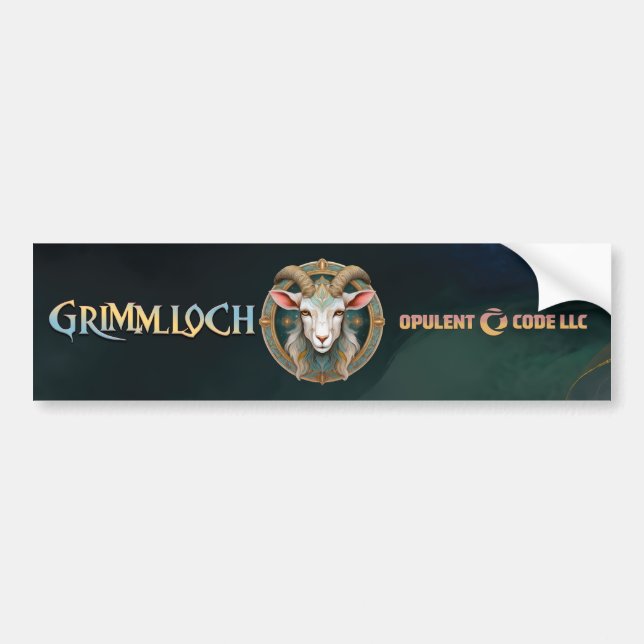 Grimmloch Goat Emblem Fantasy RPG Bumper Sticker (Front)