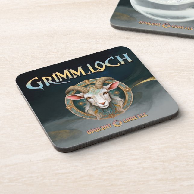 Grimmloch Goat Emblem Fantasy RPG Coaster (Left Side)
