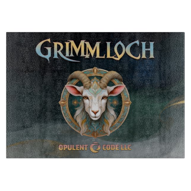 Grimmloch Goat Emblem Fantasy RPG Cutting Board (Front)