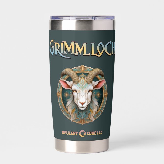 Grimmloch Goat Emblem Fantasy RPG Insulated Tumbler (Front)