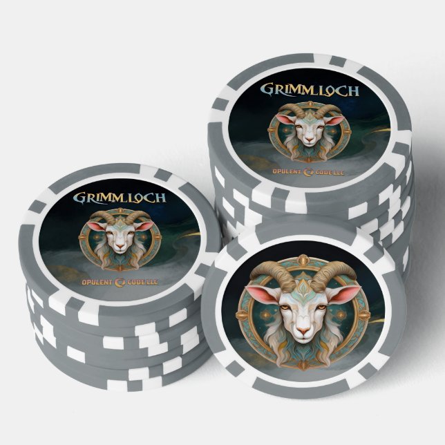 Grimmloch Goat Emblem Fantasy RPG Poker Chips (Stack)
