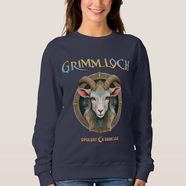 Grimmloch Goat Emblem Fantasy RPG Sweatshirt (Front)