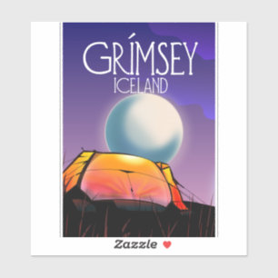 Grímsey Iceland travel poster