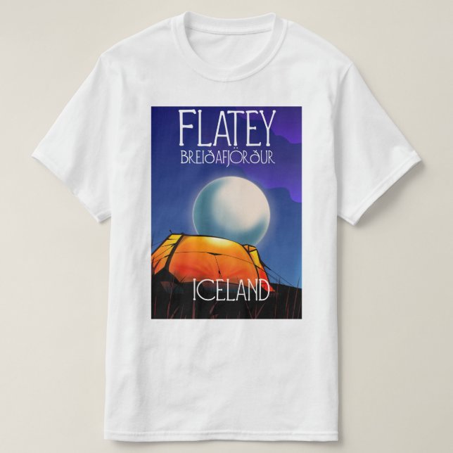 Grímsey Iceland travel poster T-Shirt (Design Front)