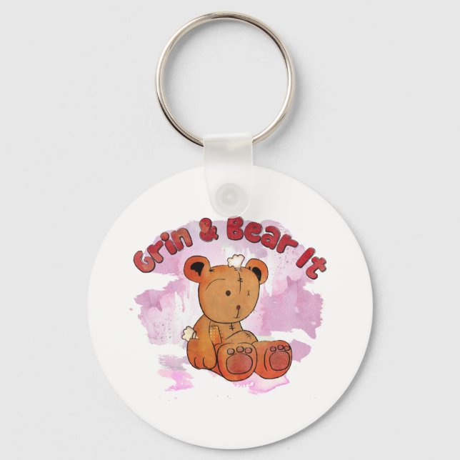 grin and bear it key ring (Front)