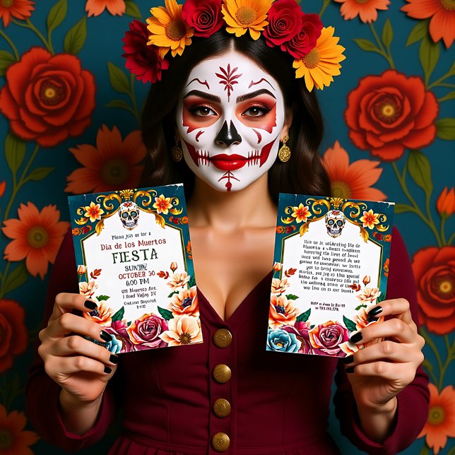 💀🎉Grin and Garlanda Invitation (Grin and Garlanda Invitation, customizable text on both sides)