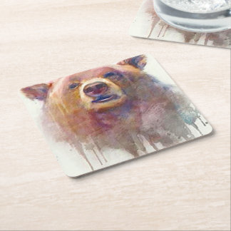 "Grin & Bear it" Square Paper Coaster
