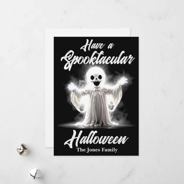 Grin in the Gloom – The Spectre’s Greeting Holiday Card (Front/Back In Situ)