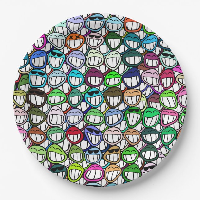 Grin!  paper plate (Front)