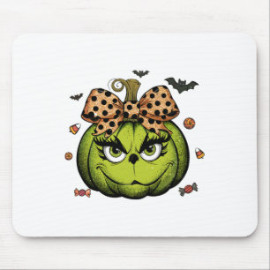 Grinc Pumpkin Coquette Pumpkin Halloween Spooky Se Mouse Pad