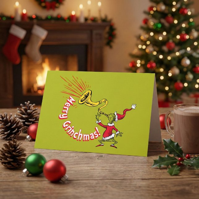 Grinch Blowing the Merry Grinchmas Horn Card (Creator Uploaded)
