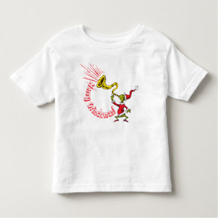 Grinch Blowing the Merry Grinchmas Horn Toddler T-Shirt