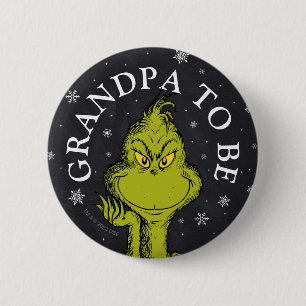 Grinch Chalkboard Baby Shower   Grandpa 6 Cm Round Badge