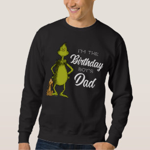 Grinch Chalkboard Birthday Boy's Dad Sweatshirt