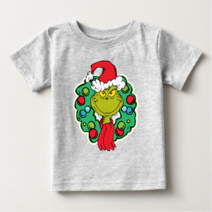 Grinch   Christmas Holiday Wreath Baby T-Shirt