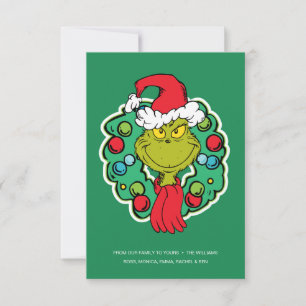 Grinch   Christmas Holiday Wreath Card