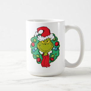 Grinch   Christmas Holiday Wreath Coffee Mug