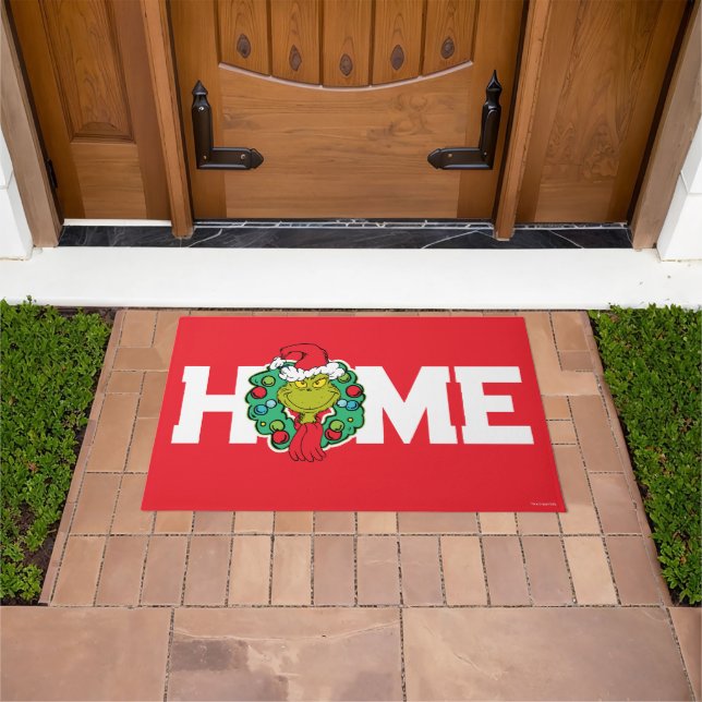 Grinch | Christmas Holiday Wreath Doormat (Outdoor)