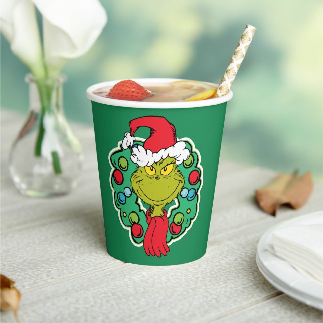 Grinch | Christmas Holiday Wreath Paper Cups (Insitu)