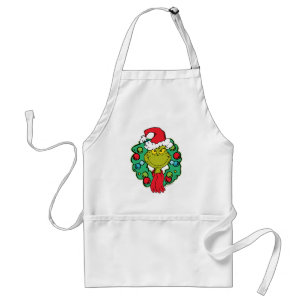Grinch   Christmas Holiday Wreath Standard Apron