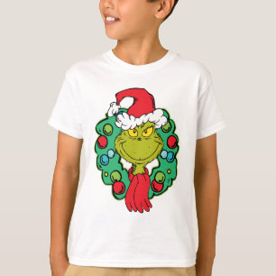 Grinch Christmas Holiday Wreath T-Shirt