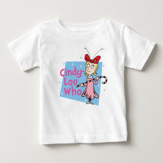 Grinch | Cindy-Lou Who - Candy Cane Baby T-Shirt (Front)