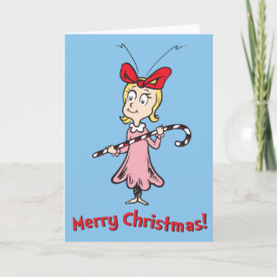 Grinch   Cindy-Lou Who - Holding Candy Cane Holiday Card
