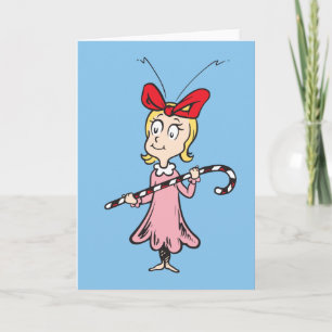 Grinch Cindy-Lou Who - Holding Candy Cane Holiday Card