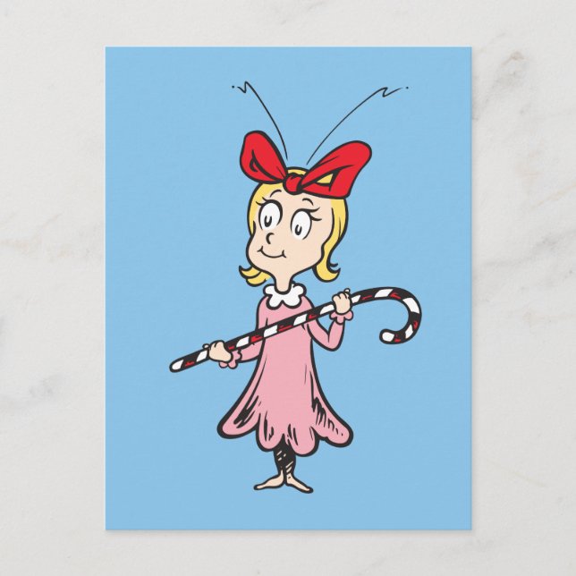 Grinch | Cindy-Lou Who - Holding Candy Cane Postcard (Front)