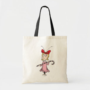 Grinch   Cindy-Lou Who - Holding Candy Cane Tote Bag