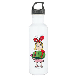 Grinch   Cindy-Lou Who - Holding Present 710 Ml Water Bottle
