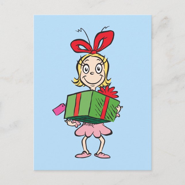 Grinch | Cindy-Lou Who - Holding Present Postcard (Front)