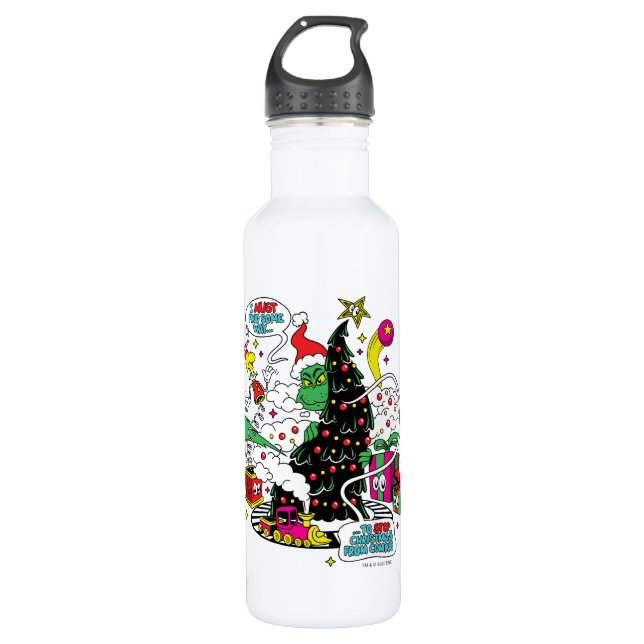 Grinch Colourful Christmas Graphic 710 Ml Water Bottle (Front)