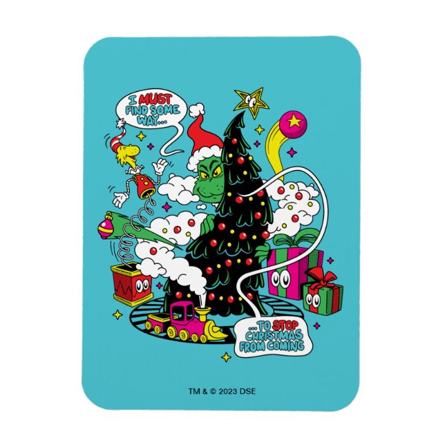 Grinch Colourful Christmas Graphic Magnet (Vertical)