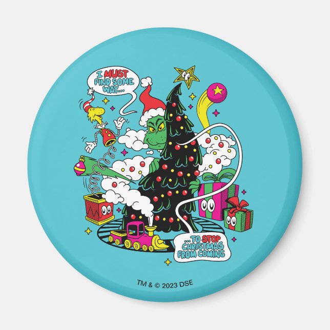 Grinch Colourful Christmas Graphic Magnet (Front)
