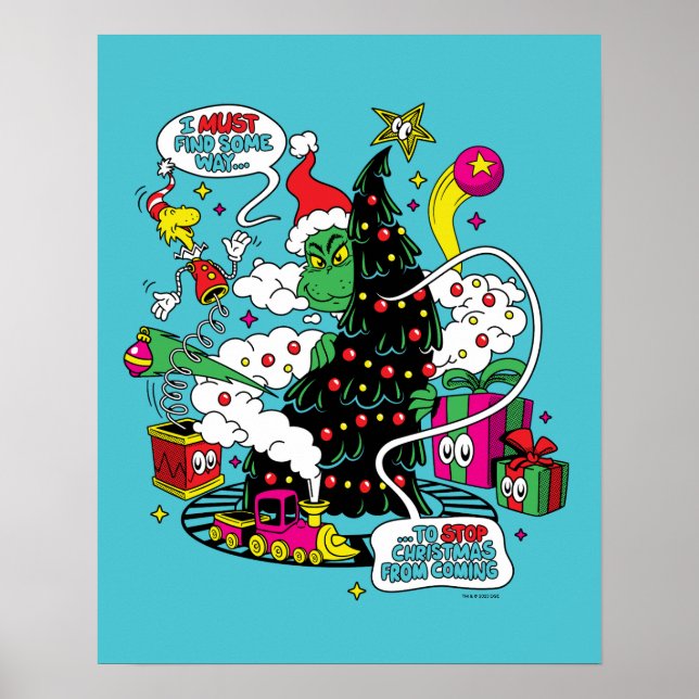 Grinch Colourful Christmas Graphic Poster (Front)