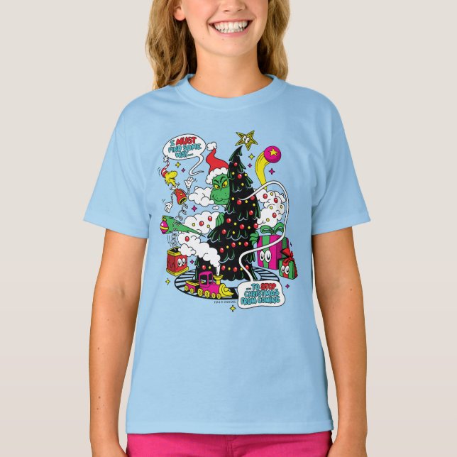Grinch Colourful Christmas Graphic T-Shirt (Front)