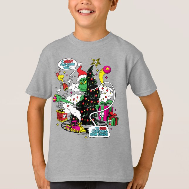 Grinch Colourful Christmas Graphic T-Shirt (Front)