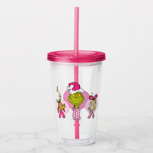 Grinch Crew in Pink Valentine's Portrait Acrylic Tumbler