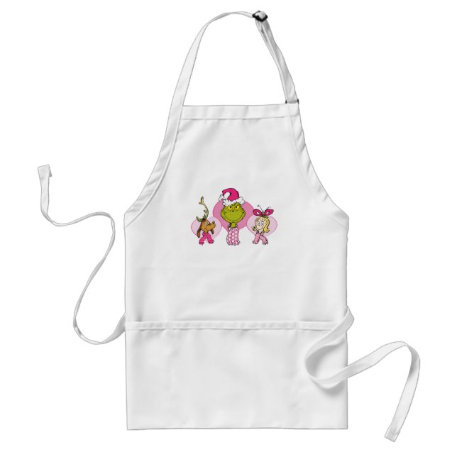 Grinch Crew in Pink Valentine's Portrait Standard Apron (Front)