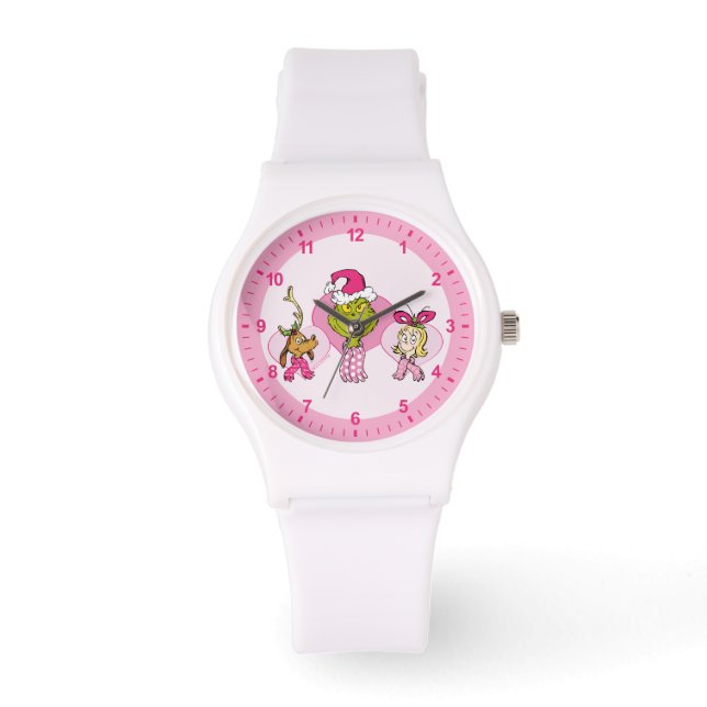 Grinch Crew in Pink Valentine's Portrait Watch (Front)