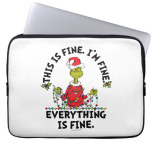 Grinch   Everything is Fine Laptop Sleeve