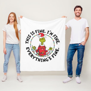 Grinch Everything's Fine Fleece Blanket