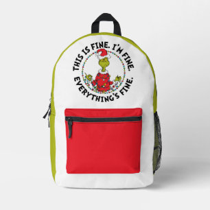 Grinch   Everything's Fine Printed Backpack