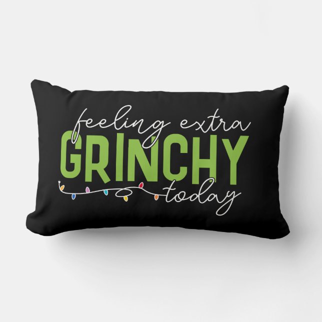 Grinch | Feeling Extra Grinchy Today Lumbar Cushion (Front)