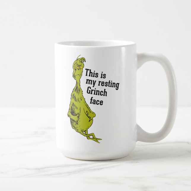 Grinch | Funny Resting Grinch Face Coffee Mug (Right)
