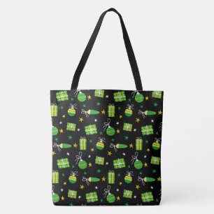 Grinch Green Christmas Decor Pattern Tote Bag