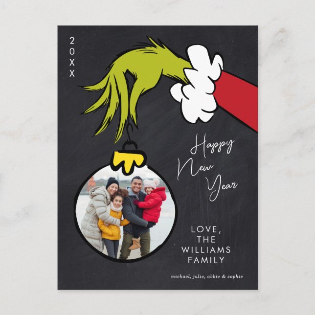 Grinch | Happy New Year - Holiday Photo (Front)